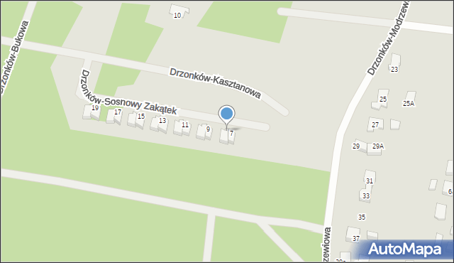 Zielona Góra, Drzonków-Sosnowy Zakątek, 7a, mapa Zielona Góra