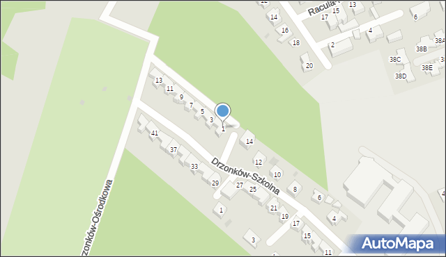 Zielona Góra, Drzonków-Szermiercza, 1, mapa Zielona Góra