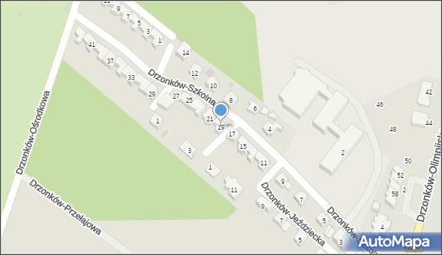 Zielona Góra, Drzonków-Szkolna, 19, mapa Zielona Góra