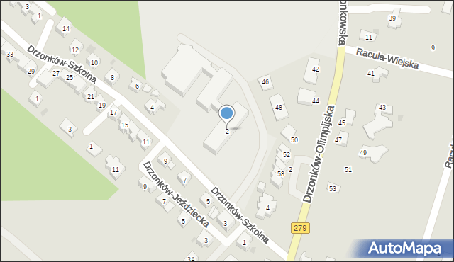 Zielona Góra, Drzonków-Szkolna, 2, mapa Zielona Góra