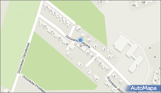 Zielona Góra, Drzonków-Szkolna, 25, mapa Zielona Góra