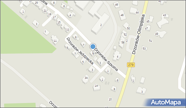 Zielona Góra, Drzonków-Szkolna, 5, mapa Zielona Góra