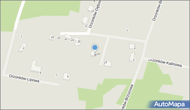Zielona Góra, Drzonków-Wierzbowa, 16, mapa Zielona Góra