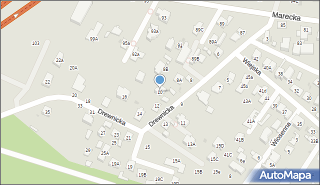 Zielonka, Drewnicka, 10, mapa Zielonka