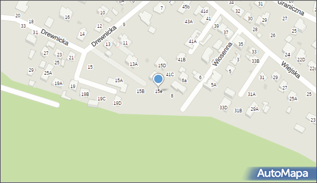 Zielonka, Drewnicka, 15e, mapa Zielonka