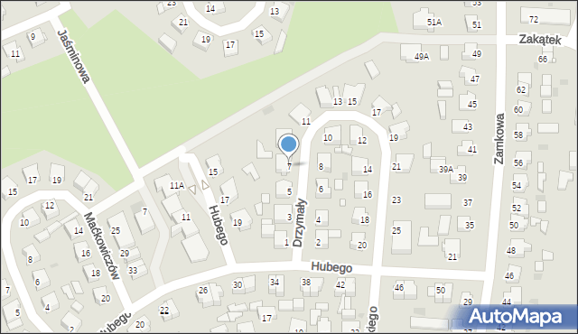 Złotów, Drzymały Michała, 7, mapa Złotów