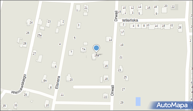 Żory, Drwali, 16a, mapa Żor