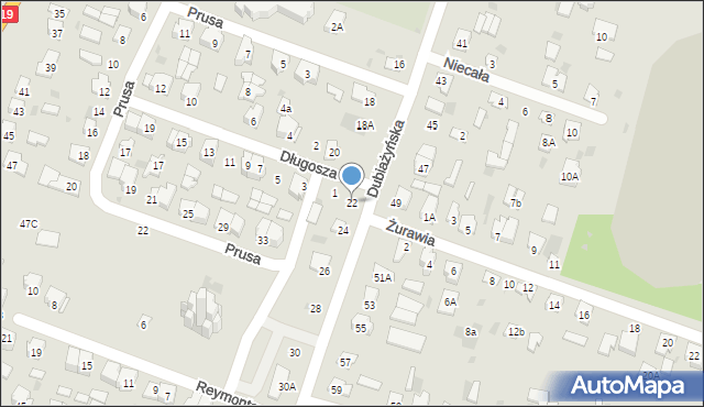 Bielsk Podlaski, Dubiażyńska, 22, mapa Bielsk Podlaski