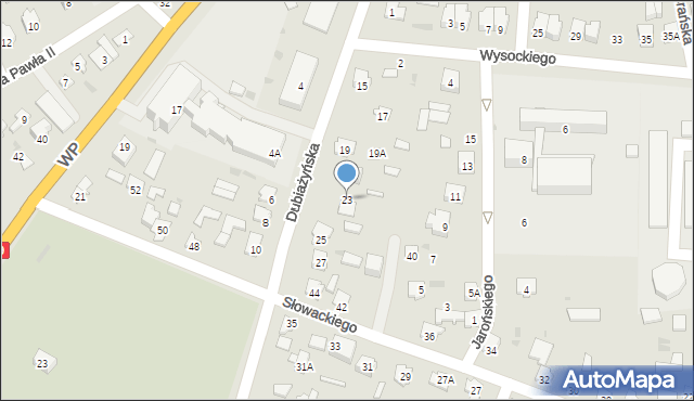 Bielsk Podlaski, Dubiażyńska, 23, mapa Bielsk Podlaski