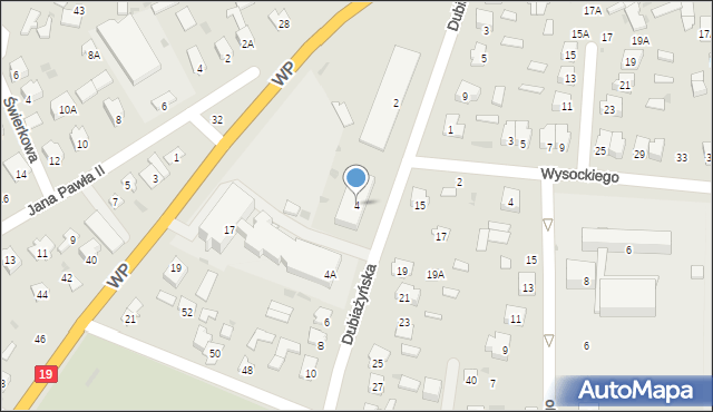 Bielsk Podlaski, Dubiażyńska, 4, mapa Bielsk Podlaski