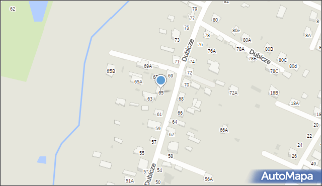 Bielsk Podlaski, Dubicze, 65, mapa Bielsk Podlaski