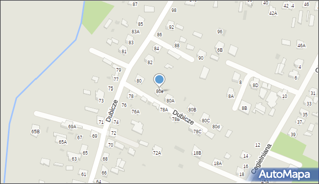 Bielsk Podlaski, Dubicze, 80e, mapa Bielsk Podlaski