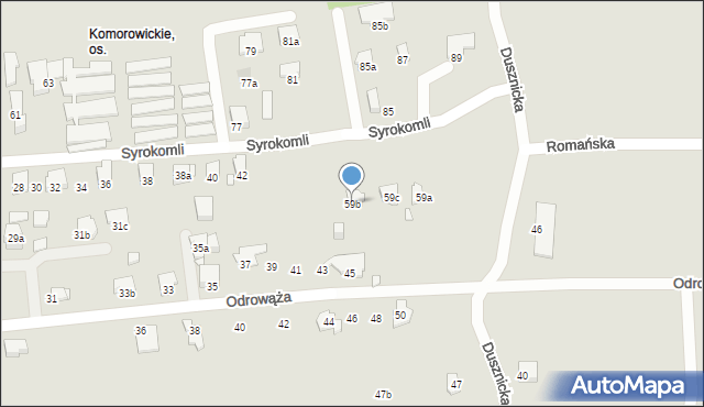 Bielsko-Biała, Dusznicka, 59b, mapa Bielsko-Białej