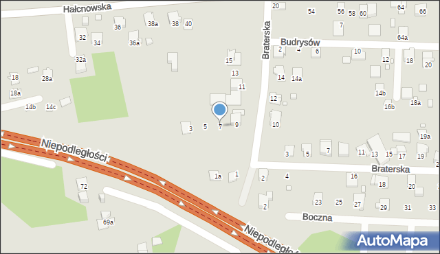 Bielsko-Biała, Dusznicka, 7, mapa Bielsko-Białej