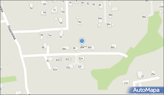 Bielsko-Biała, Dusznicka, 86a, mapa Bielsko-Białej