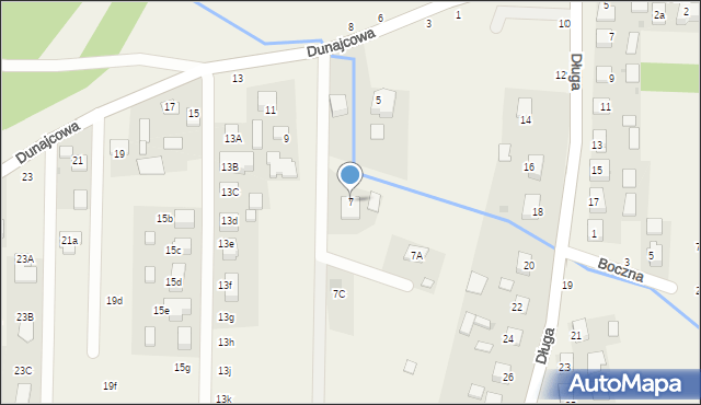 Bobrowniki Wielkie, Dunajcowa, 7, mapa Bobrowniki Wielkie