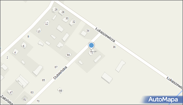 Boćki, Dubieńska, 72, mapa Boćki