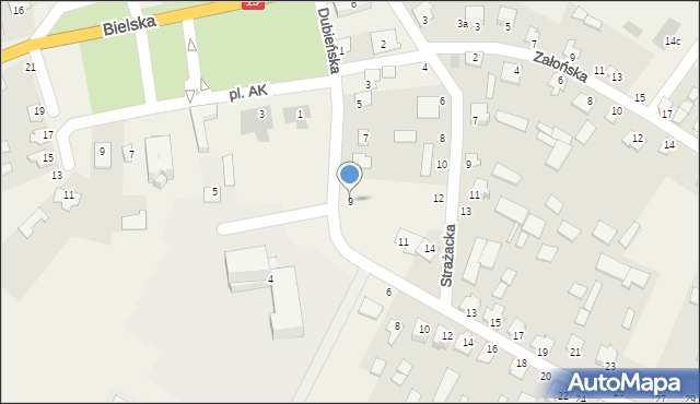 Boćki, Dubieńska, 9, mapa Boćki