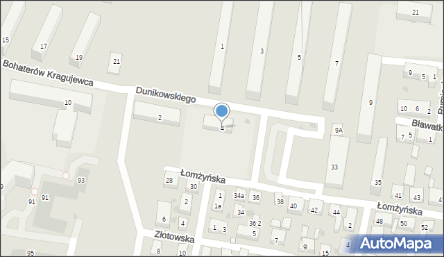 Bydgoszcz, Dunikowskiego Ksawerego, 4, mapa Bydgoszczy