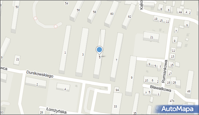 Bydgoszcz, Dunikowskiego Ksawerego, 5, mapa Bydgoszczy