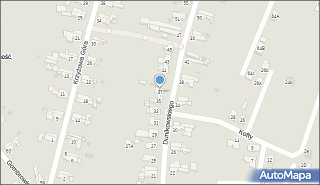 Bytom, Dunikowskiego Ksawerego, 37, mapa Bytomia