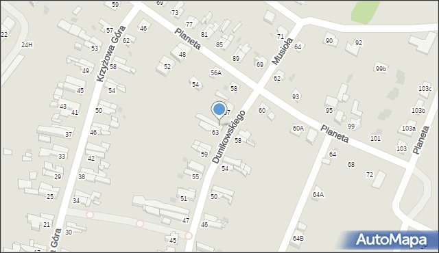 Bytom, Dunikowskiego Ksawerego, 65, mapa Bytomia