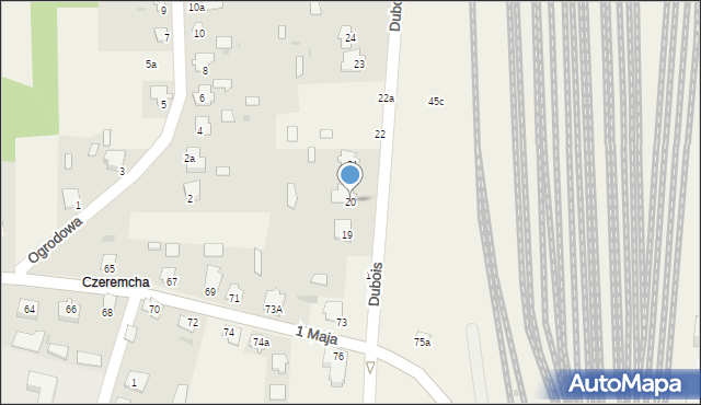 Czeremcha, Dubois, 20, mapa Czeremcha