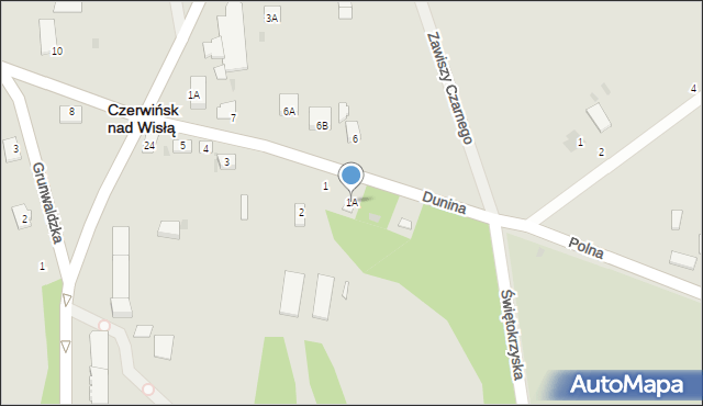 Czerwińsk nad Wisłą, Dunina Piotra, 1A, mapa Czerwińsk nad Wisłą