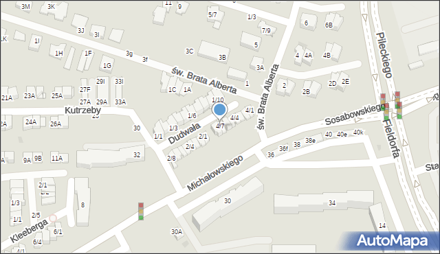 Częstochowa, Dudwała Hieronima, por., 4/7, mapa Częstochowy