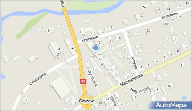 Czyżew, Duży Rynek, 12A, mapa Czyżew