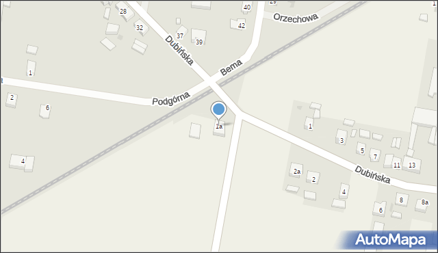 Dąbrowa, Dubińska, 1a, mapa Dąbrowa