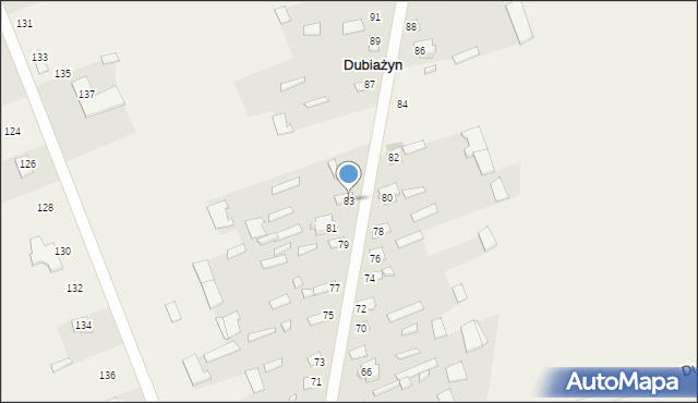 Dubiażyn, Dubiażyn, 83, mapa Dubiażyn