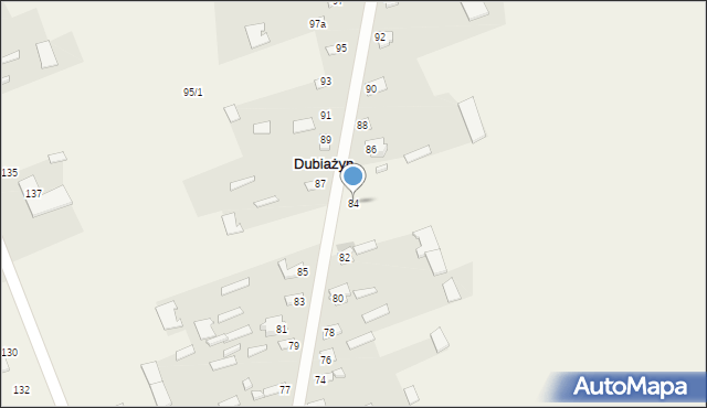 Dubiażyn, Dubiażyn, 84, mapa Dubiażyn