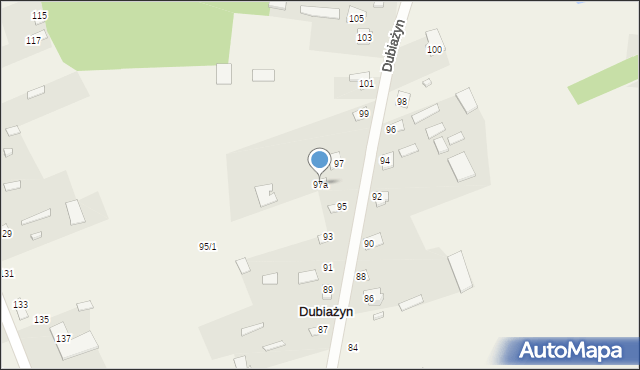 Dubiażyn, Dubiażyn, 97a, mapa Dubiażyn