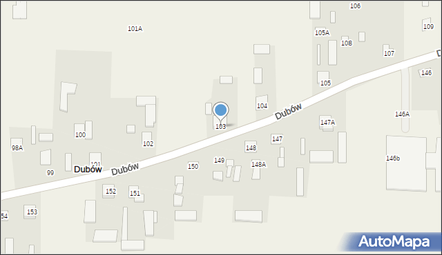 Dubów, Dubów, 103, mapa Dubów