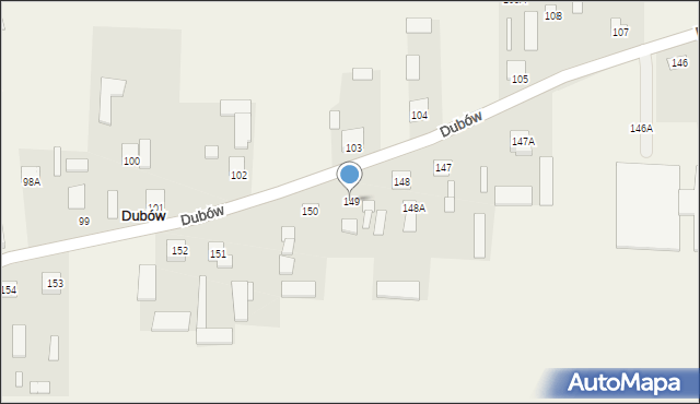 Dubów, Dubów, 149, mapa Dubów