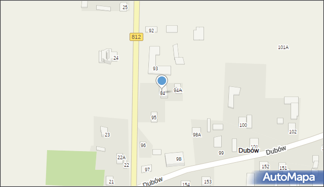 Dubów, Dubów, 94, mapa Dubów