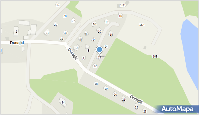 Dunajki, Dunajki, 13, mapa Dunajki