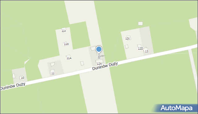 Duninów Duży, Duninów Duży, 12, mapa Duninów Duży