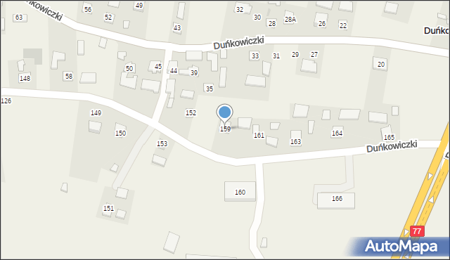 Duńkowiczki, Duńkowiczki, 159, mapa Duńkowiczki