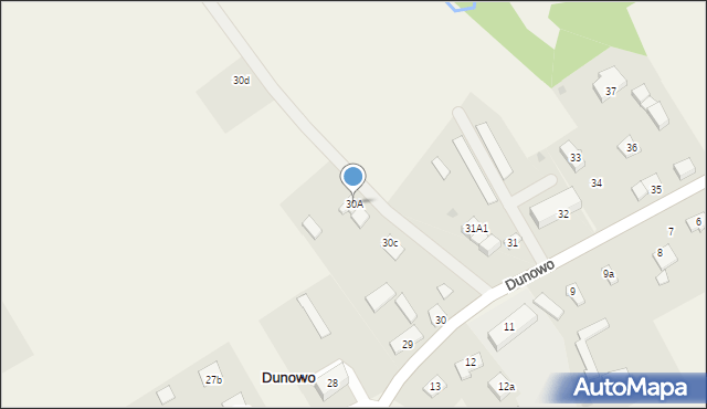 Dunowo, Dunowo, 30A, mapa Dunowo