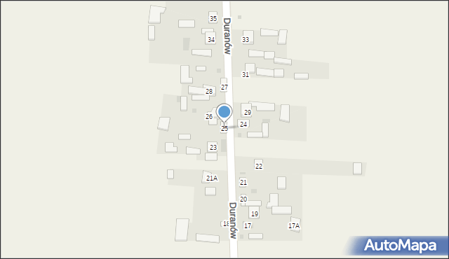 Duranów, Duranów, 25, mapa Duranów