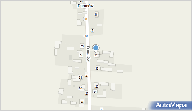 Duranów, Duranów, 33, mapa Duranów