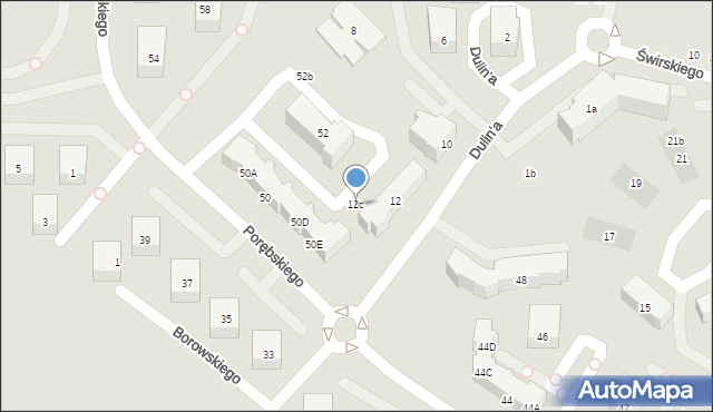 Gdańsk, Dulin'a Aleksandra, 12c, mapa Gdańska