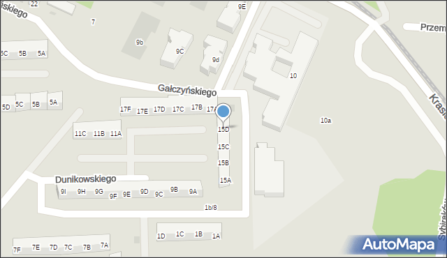 Gdańsk, Dunikowskiego Ksawerego, 15D, mapa Gdańska