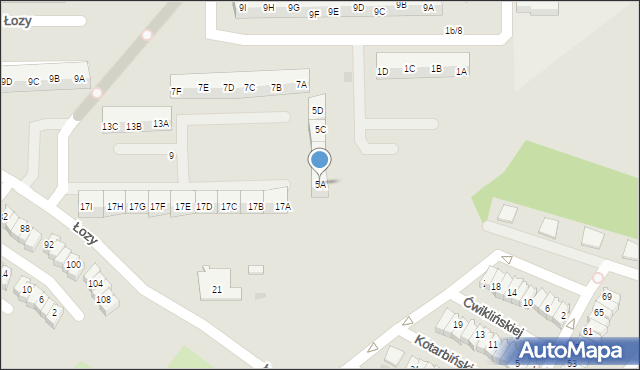 Gdańsk, Dunikowskiego Ksawerego, 5A, mapa Gdańska