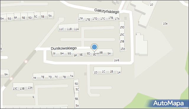 Gdańsk, Dunikowskiego Ksawerego, 9C, mapa Gdańska