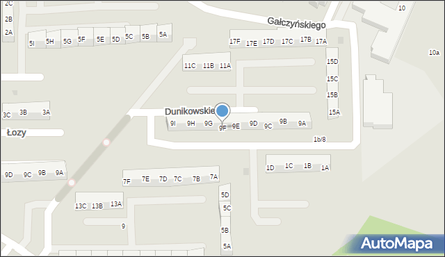 Gdańsk, Dunikowskiego Ksawerego, 9F, mapa Gdańska