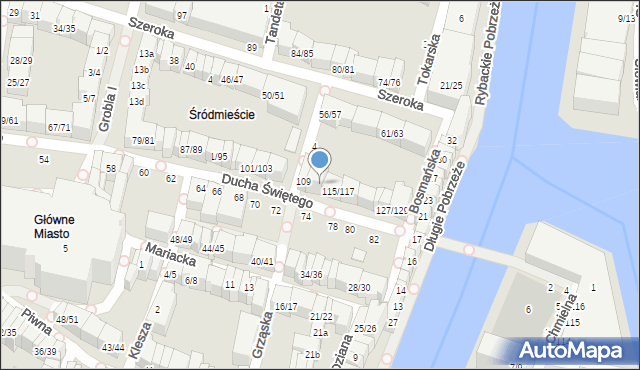 Gdańsk, Ducha Świętego, 111/113, mapa Gdańska