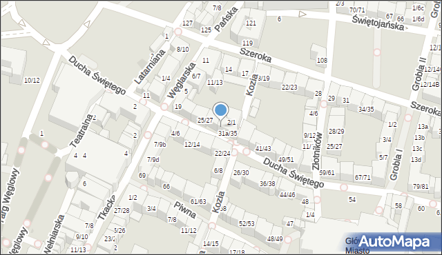 Gdańsk, Ducha Świętego, 29/31, mapa Gdańska